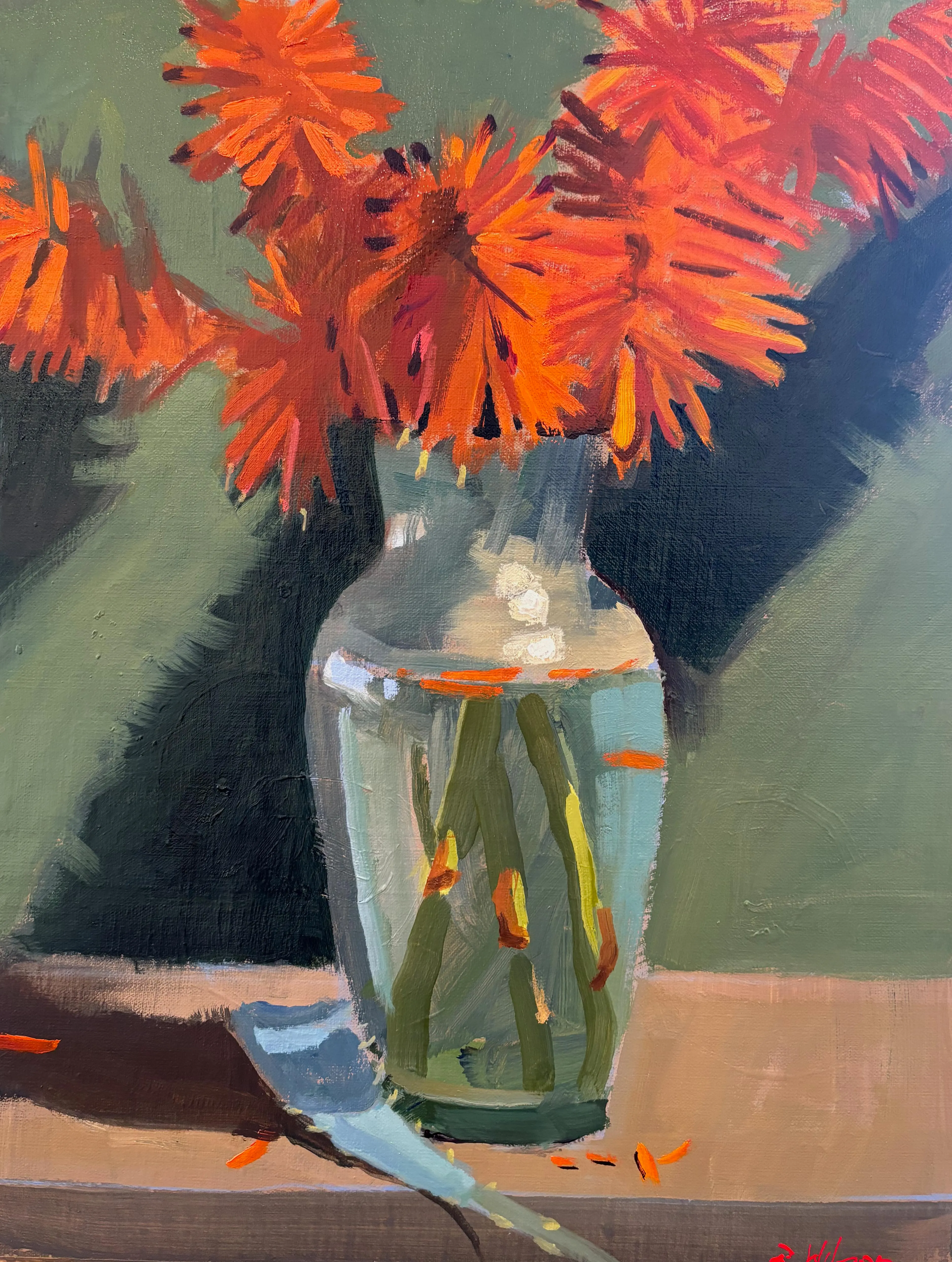 Aloe Blooms in Glass Vase