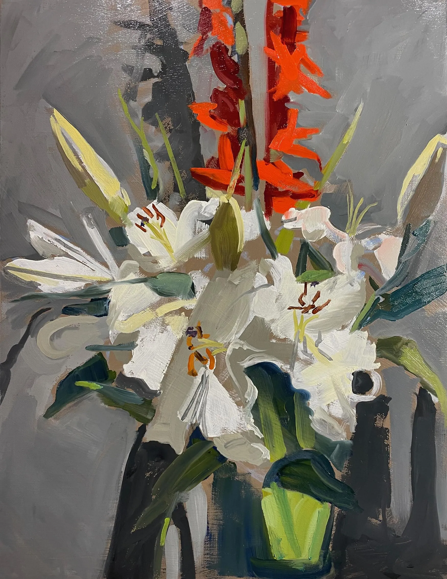 Gladioli and White Lillies